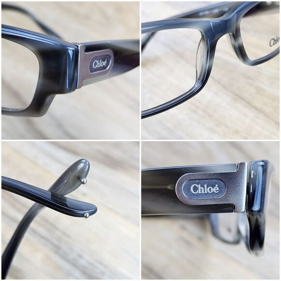 ?NWOT Chloe Gray Horn Eyeglasses, Cloth, & Hardshell Case main image 7